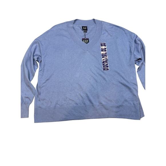 Gap Light Weight V-Neck Sweater Blue Size XXL NWT - Picture 1 of 12